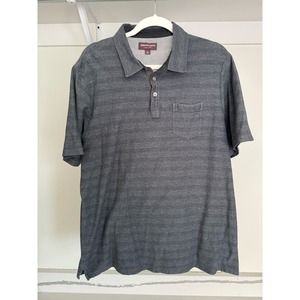 Johnston & Murphy Men's Polo Grey with Black Size XL